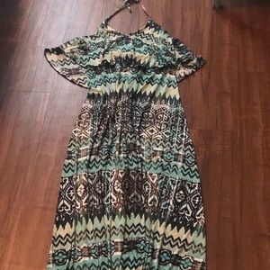 Veronica M halter maxi dress